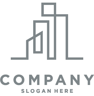 A black and white logo with the word company