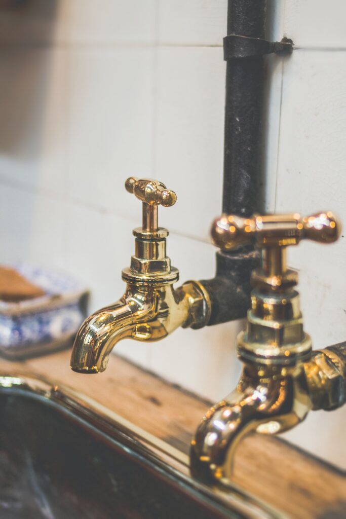 A close up of the faucet on a sink