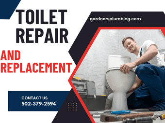 A man fixing the toilet of his home.